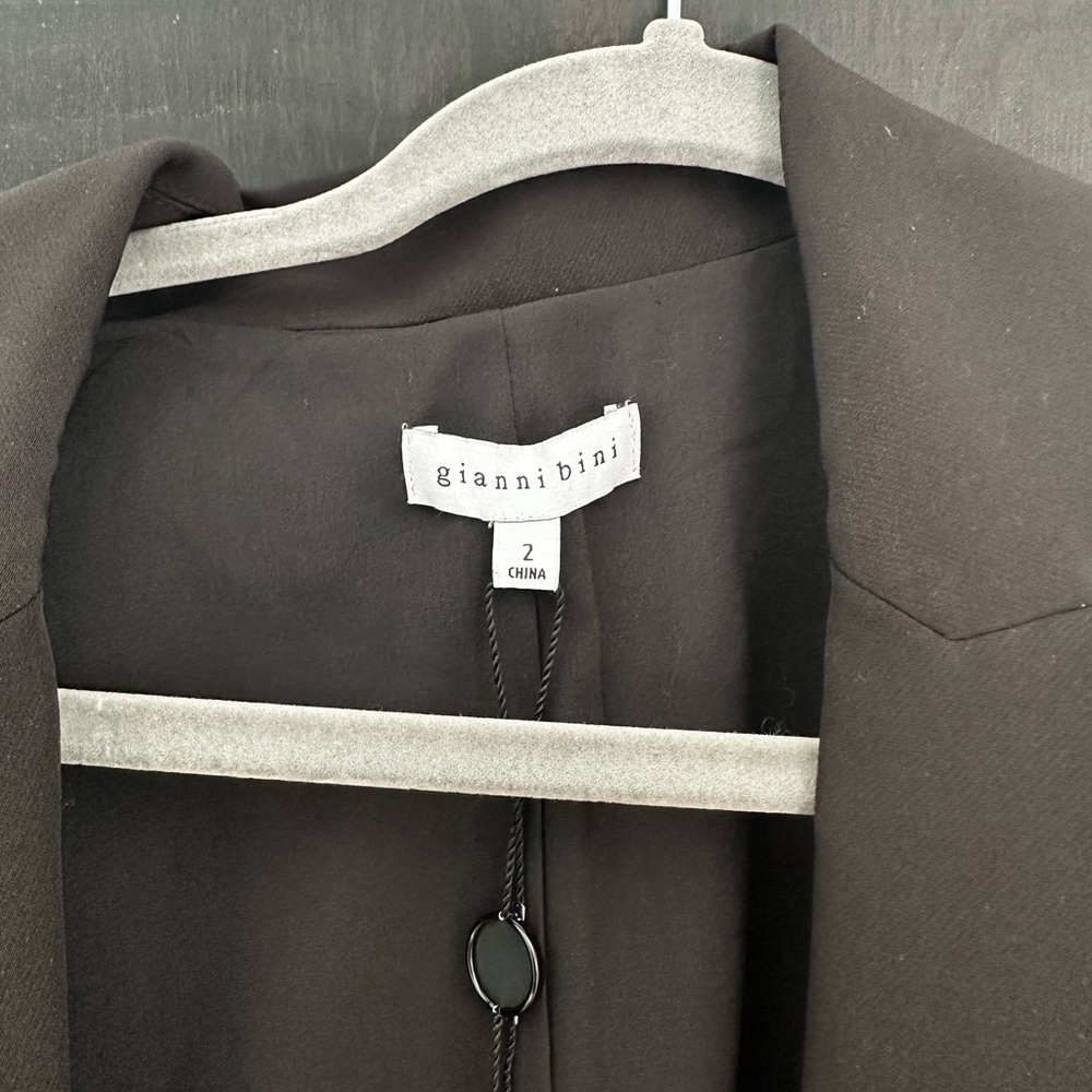 Gianni Bini Black Blazer Dress with Silver Fringe - Picture 10 of 11